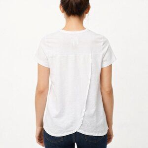 Francesca's Harper Heritage Open Back Top White XXS Peekaboo Cutout Blouse NWOT